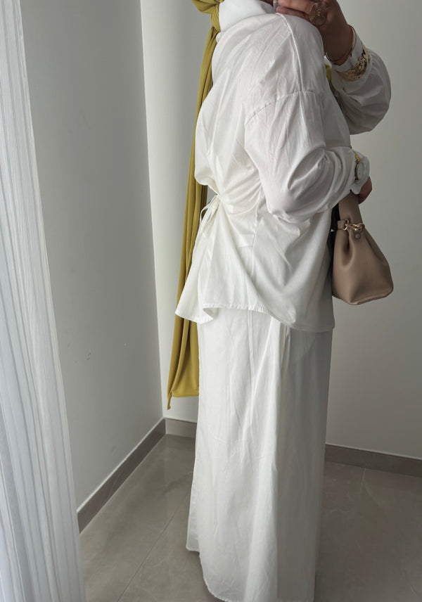 Ensemble chemise & jupe - BLANC