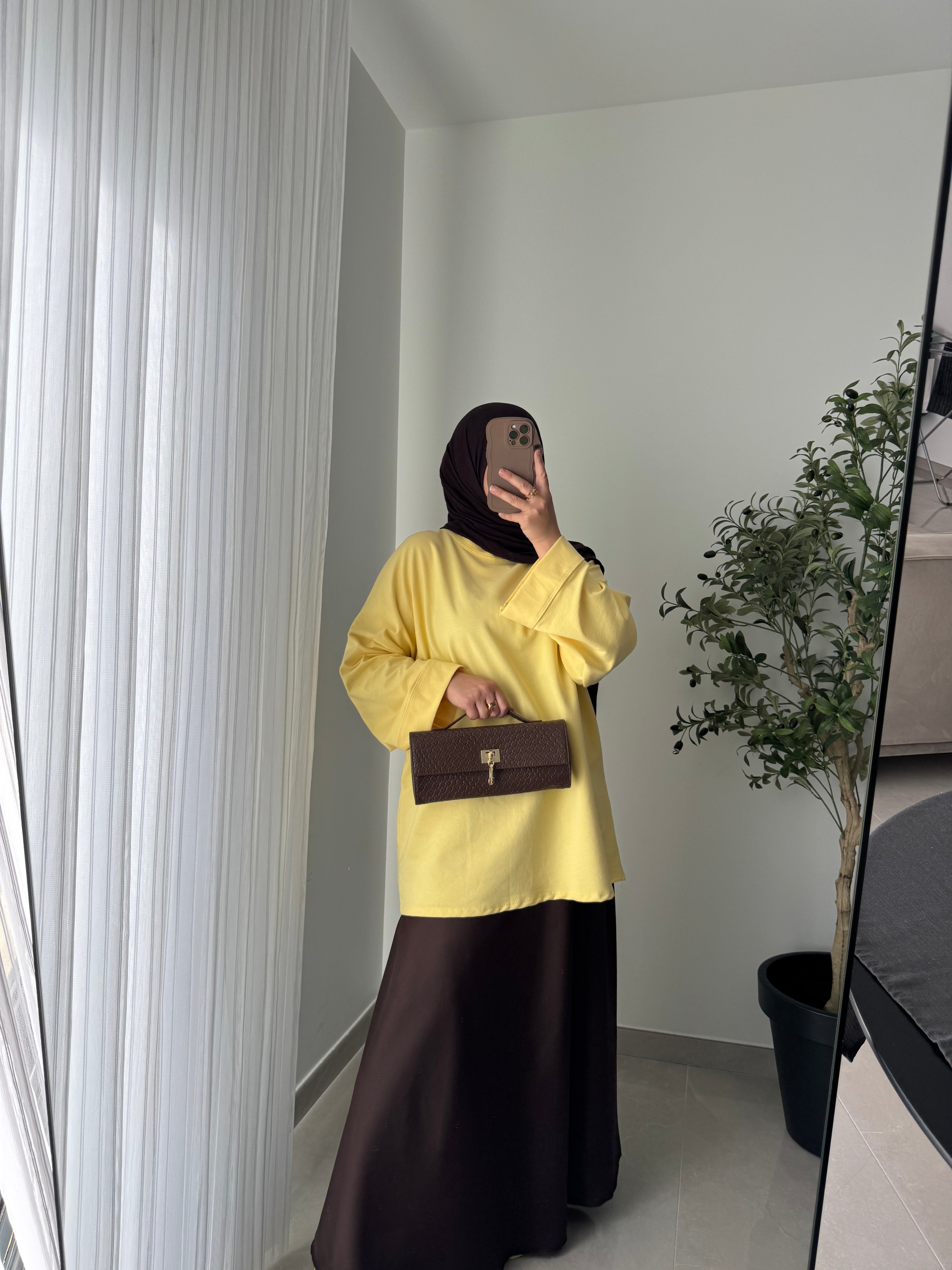 T-SHIRT MANCHES LONGUE - JAUNE