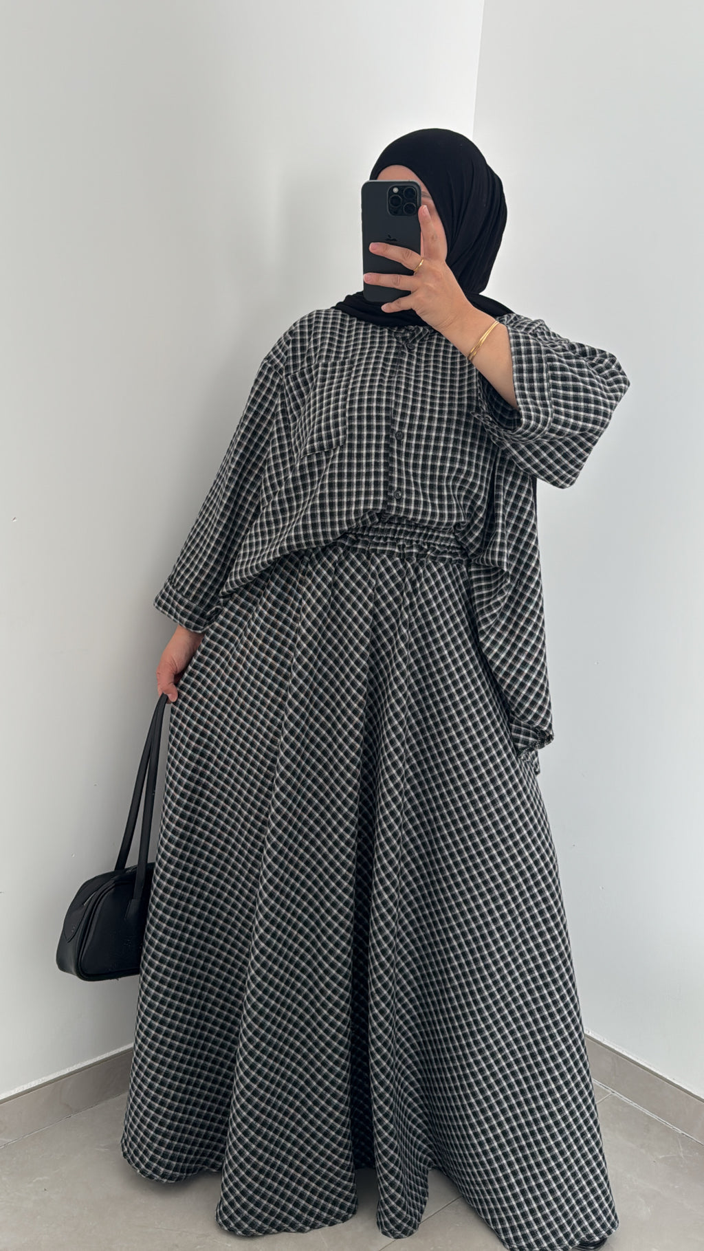 Jupe VICHY - GRIS/NOIR