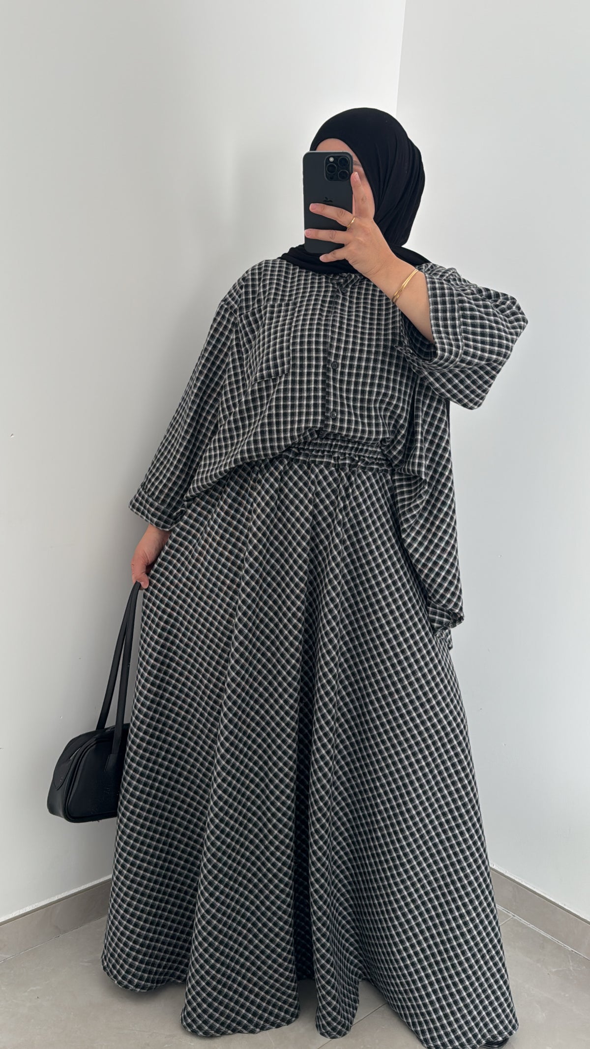 Jupe VICHY - GRIS/NOIR