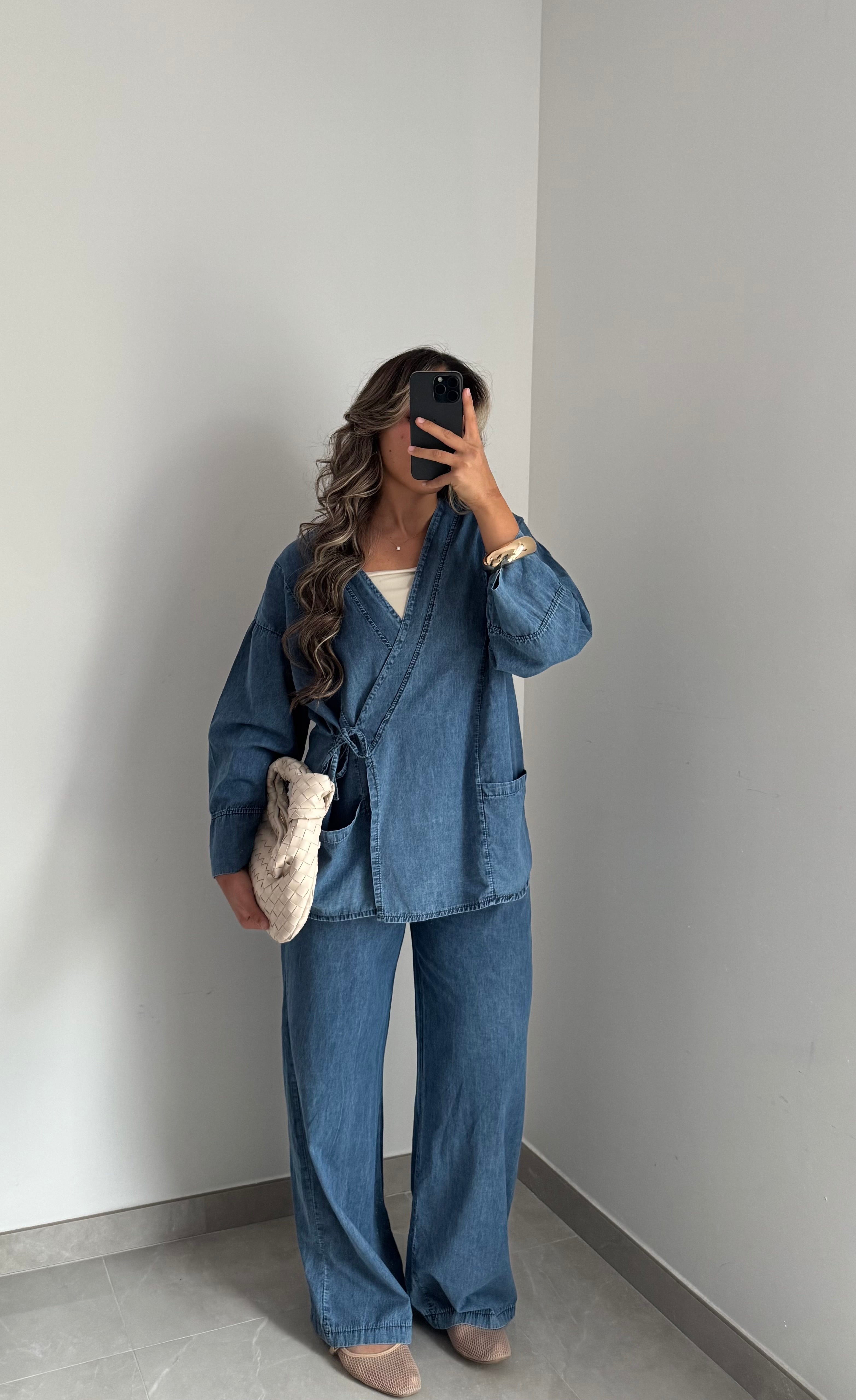 Ensemble denim cache cœur