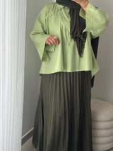 Chemise oversize asymétrique - VERT PISTACHE