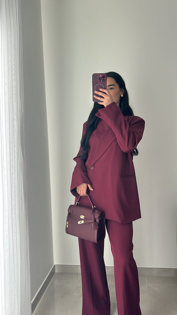 ENSEMBLE TAILLEUR  AMALYA- BORDEAUX