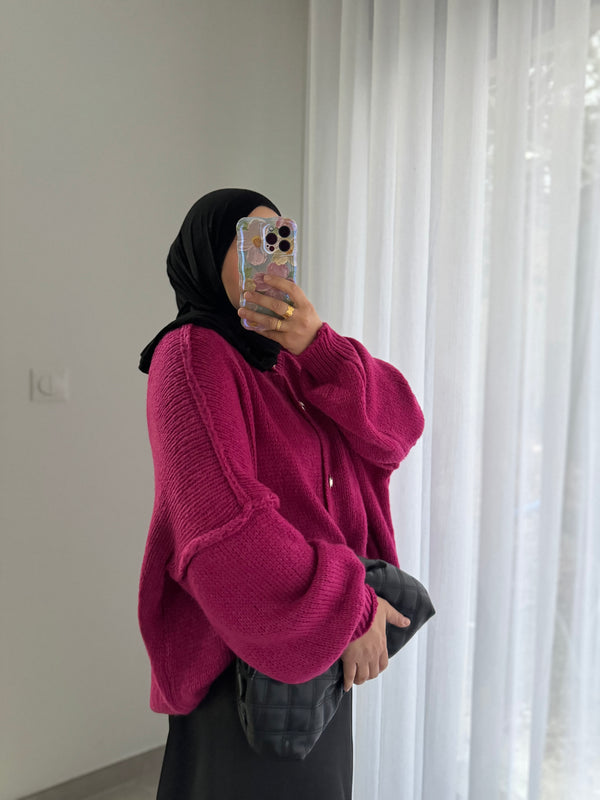 Gilet à boutons - FUSHIA
