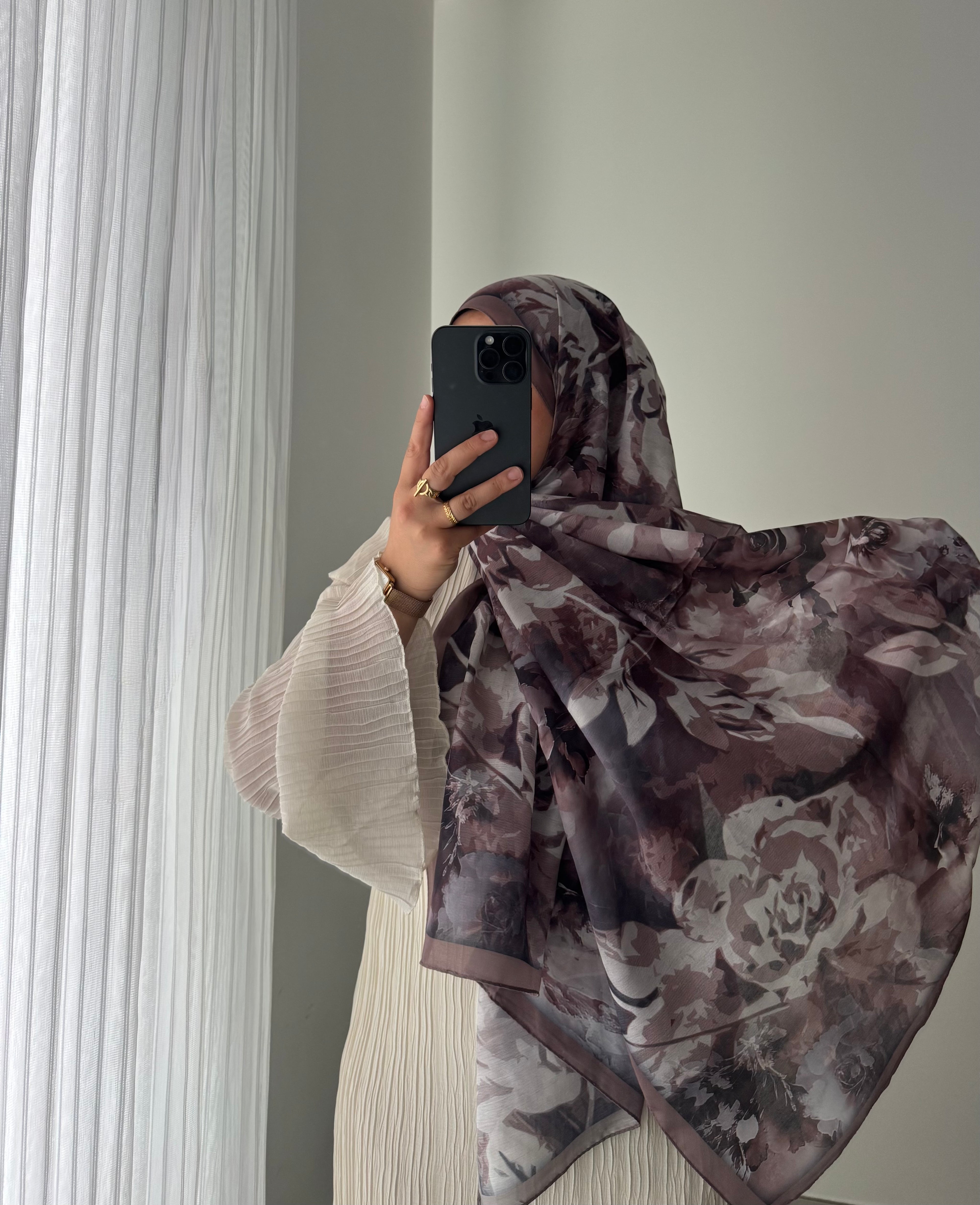 HIJAB SOFT FLEURIE - 8 COLORIS