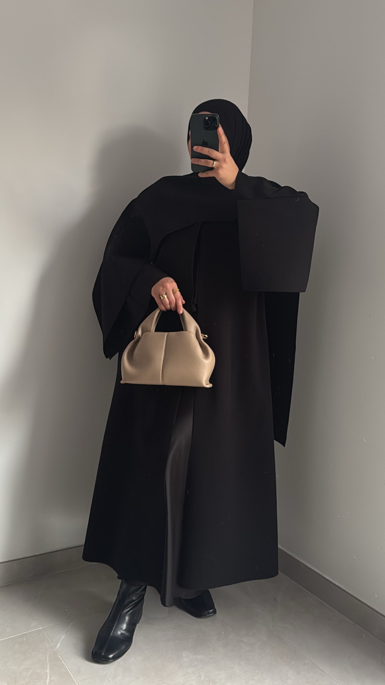 Veste gilet avec écharpe - NOIR