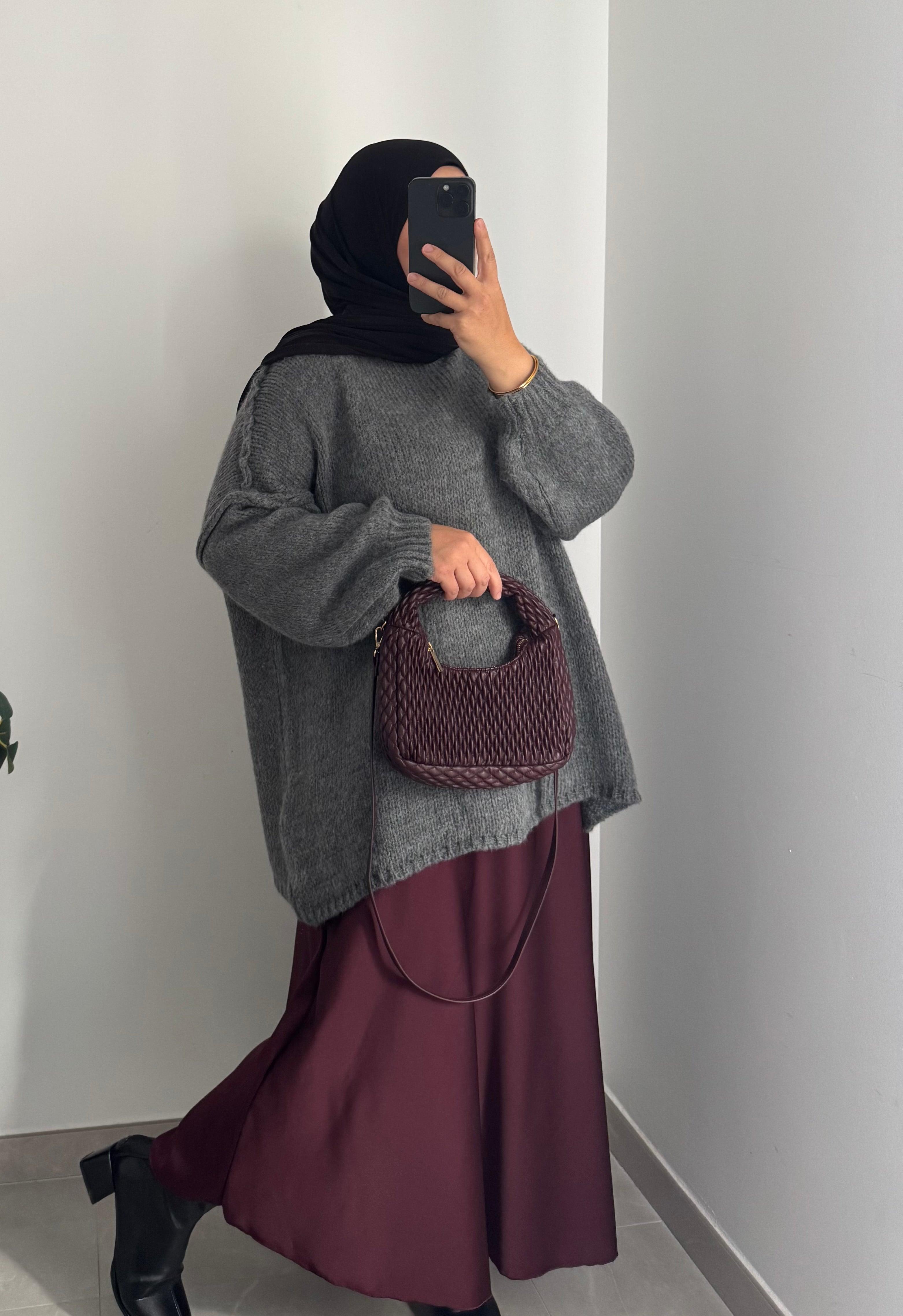 PULL en maille - GRIS