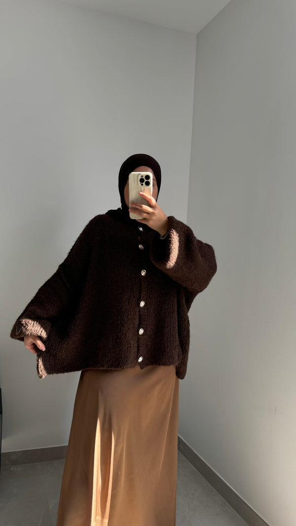 Gilet à boutons - MARRON