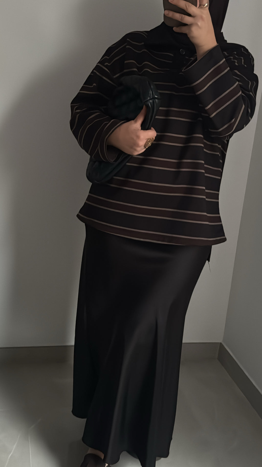 Polo doublé polaire - NOIR/MARRON