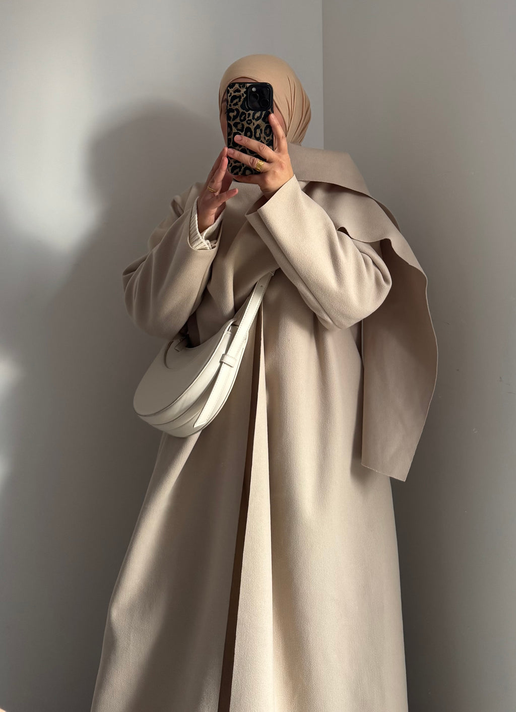 Veste gilet avec écharpe - BEIGE