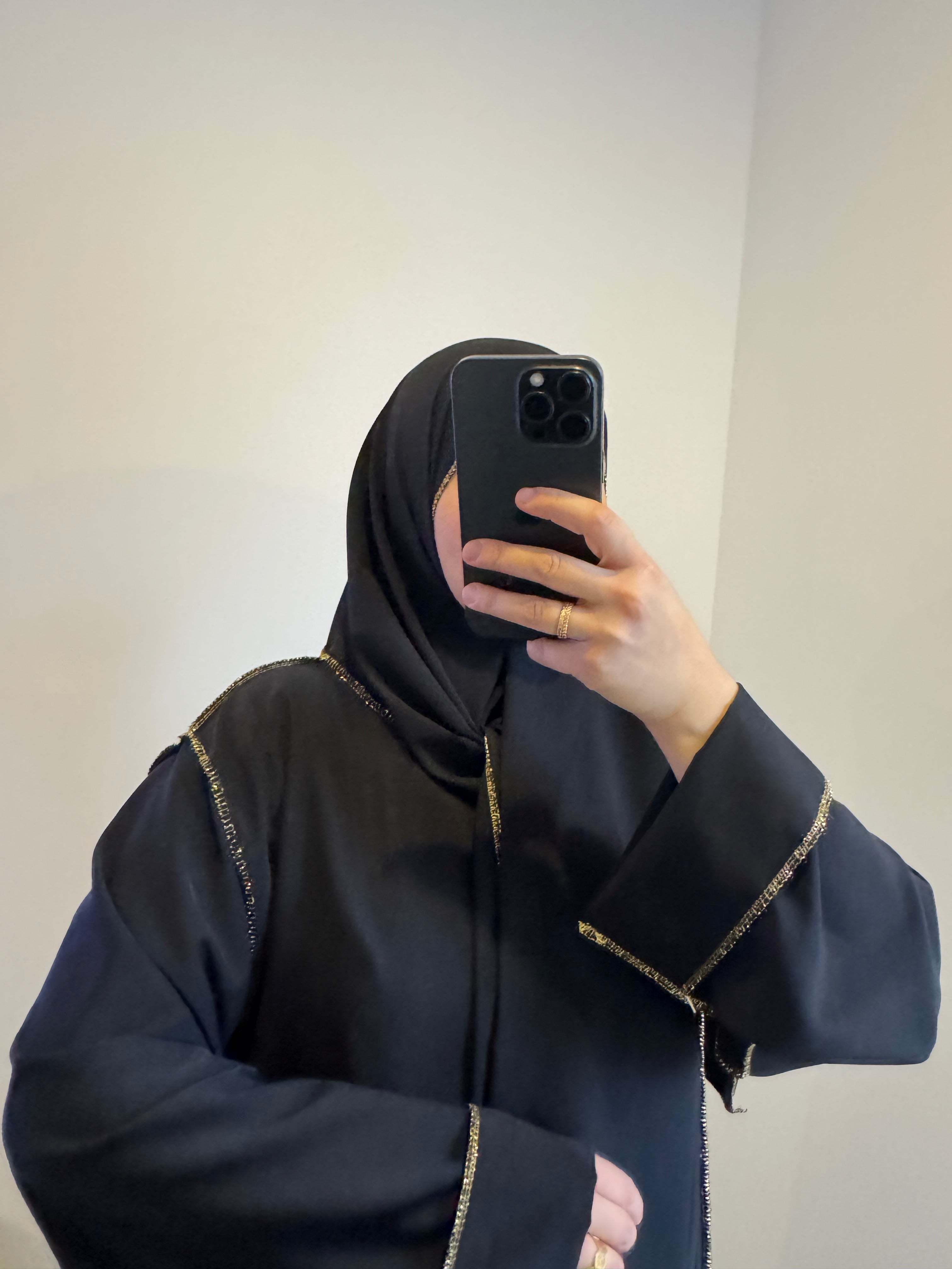 Robe de prière avec voile intégré - NOIR