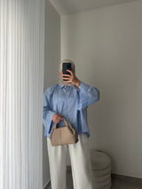 Chemise oversize asymétrique - BLEU