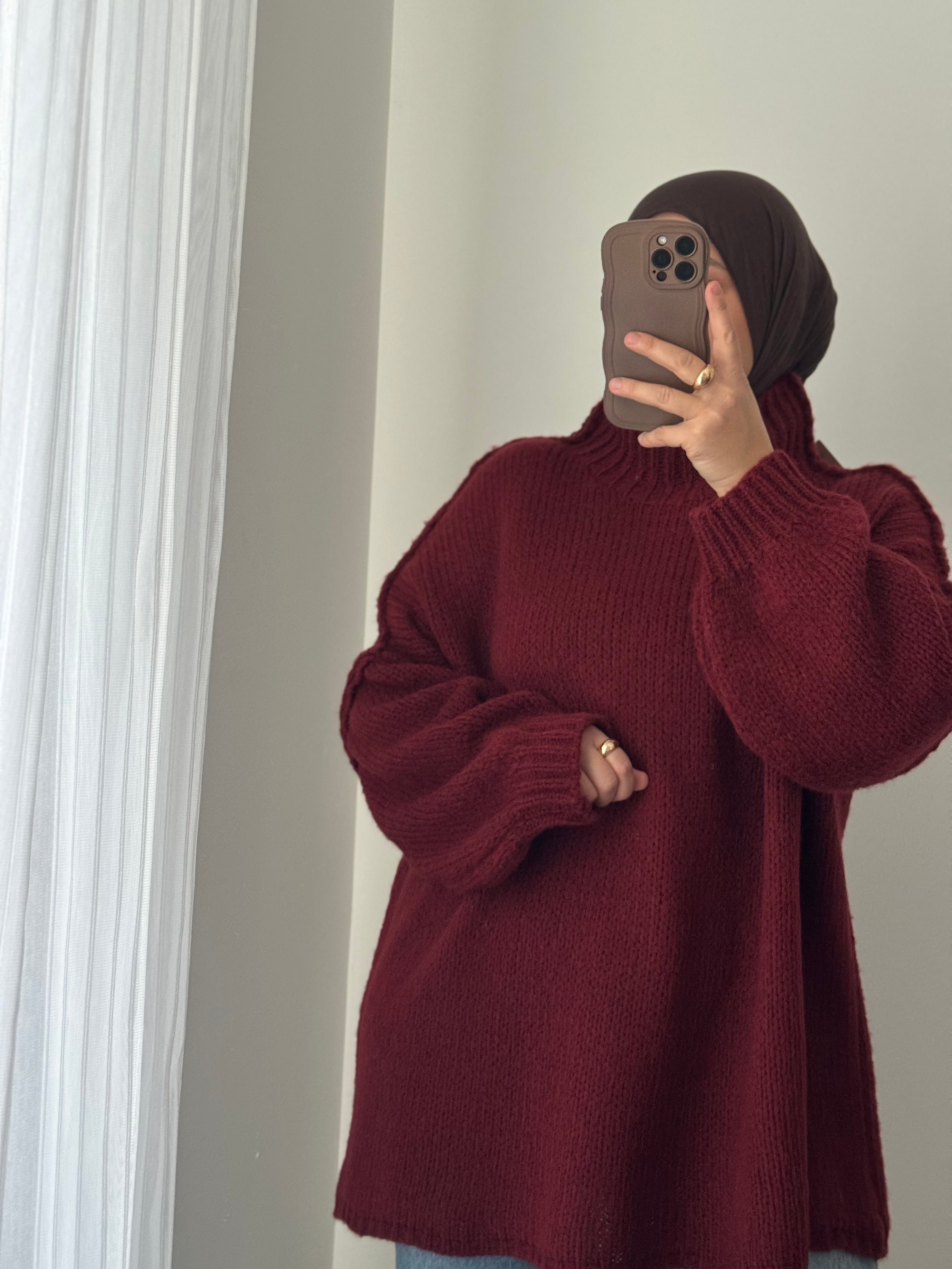 PULL en maille - BRIQUE