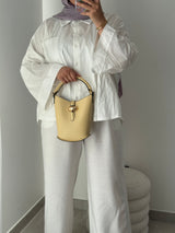 Chemise oversize asymétrique - BLANC