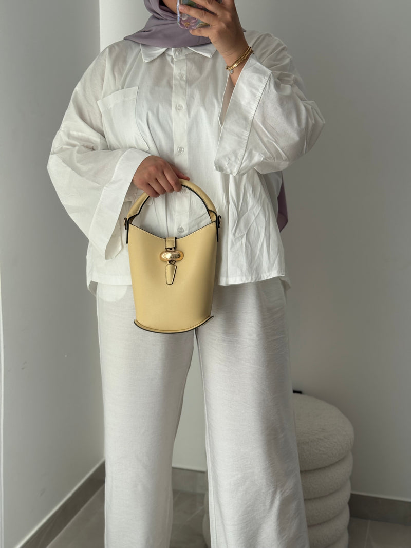 Chemise oversize asymétrique - BLANC