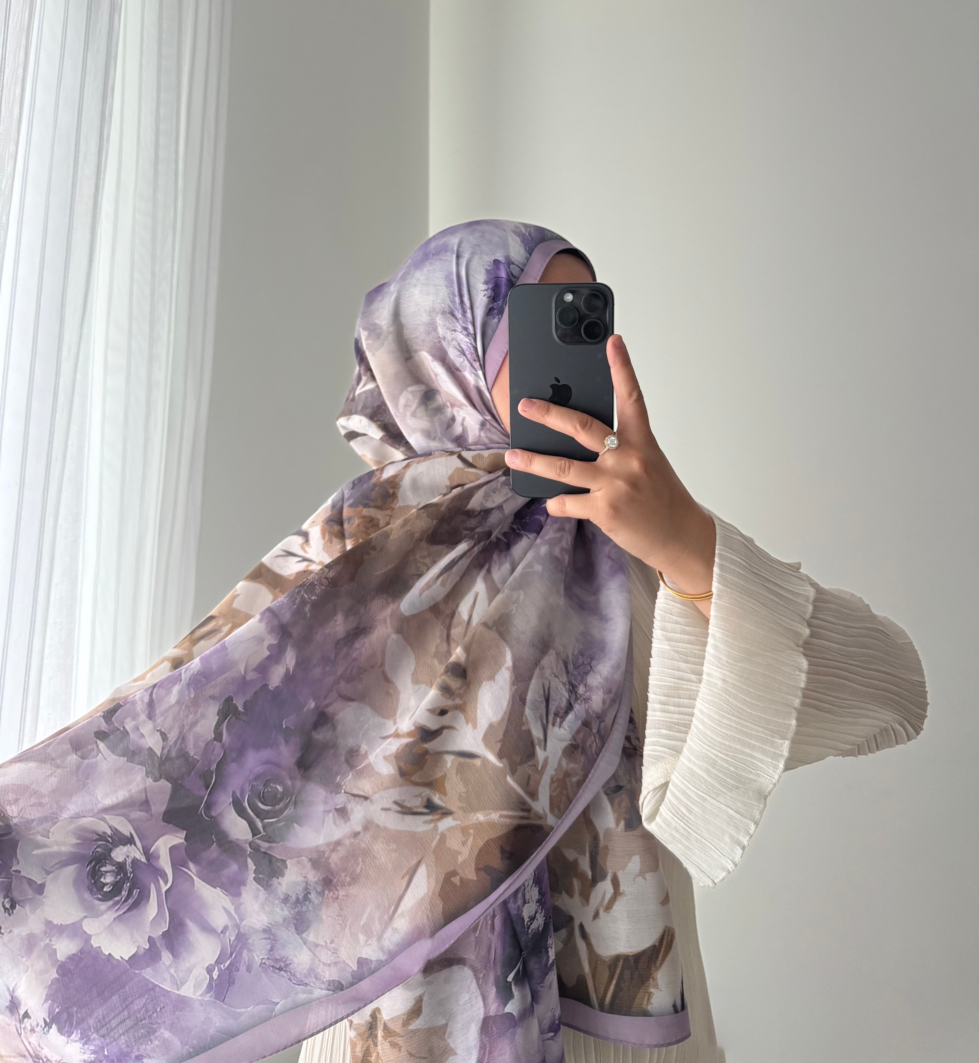 HIJAB SOFT FLEURIE - 8 COLORIS
