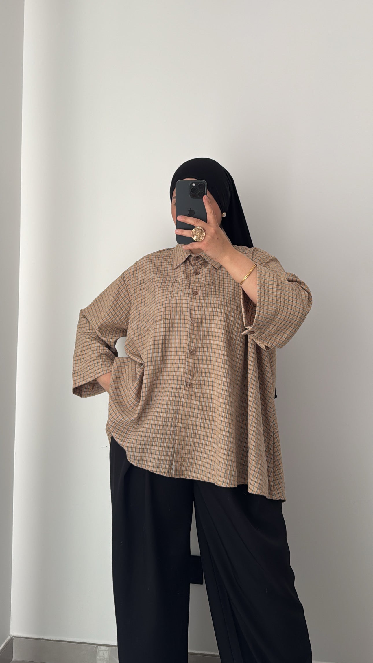 Chemise oversize vintage - CAMEL