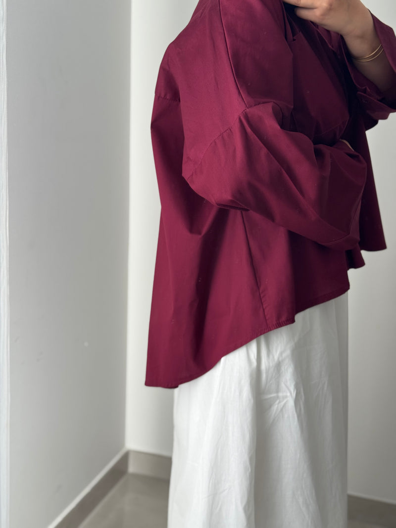 Chemise oversize asymétrique - CHERRY
