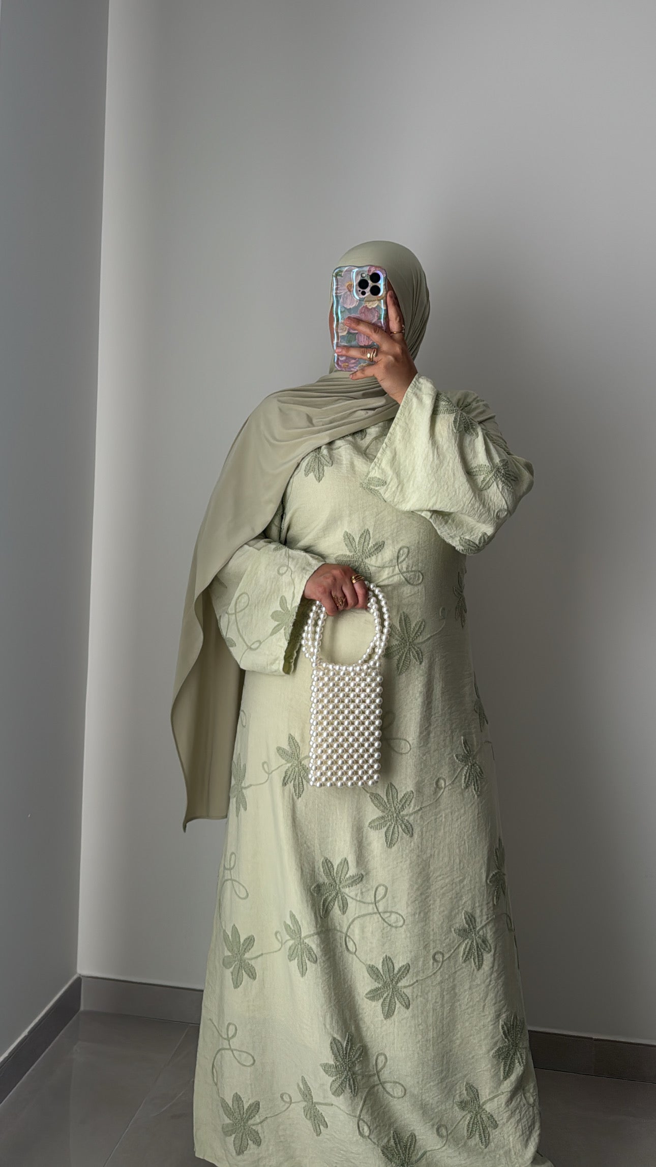 ROBE FLEUR DE CIEL - VERT EAU