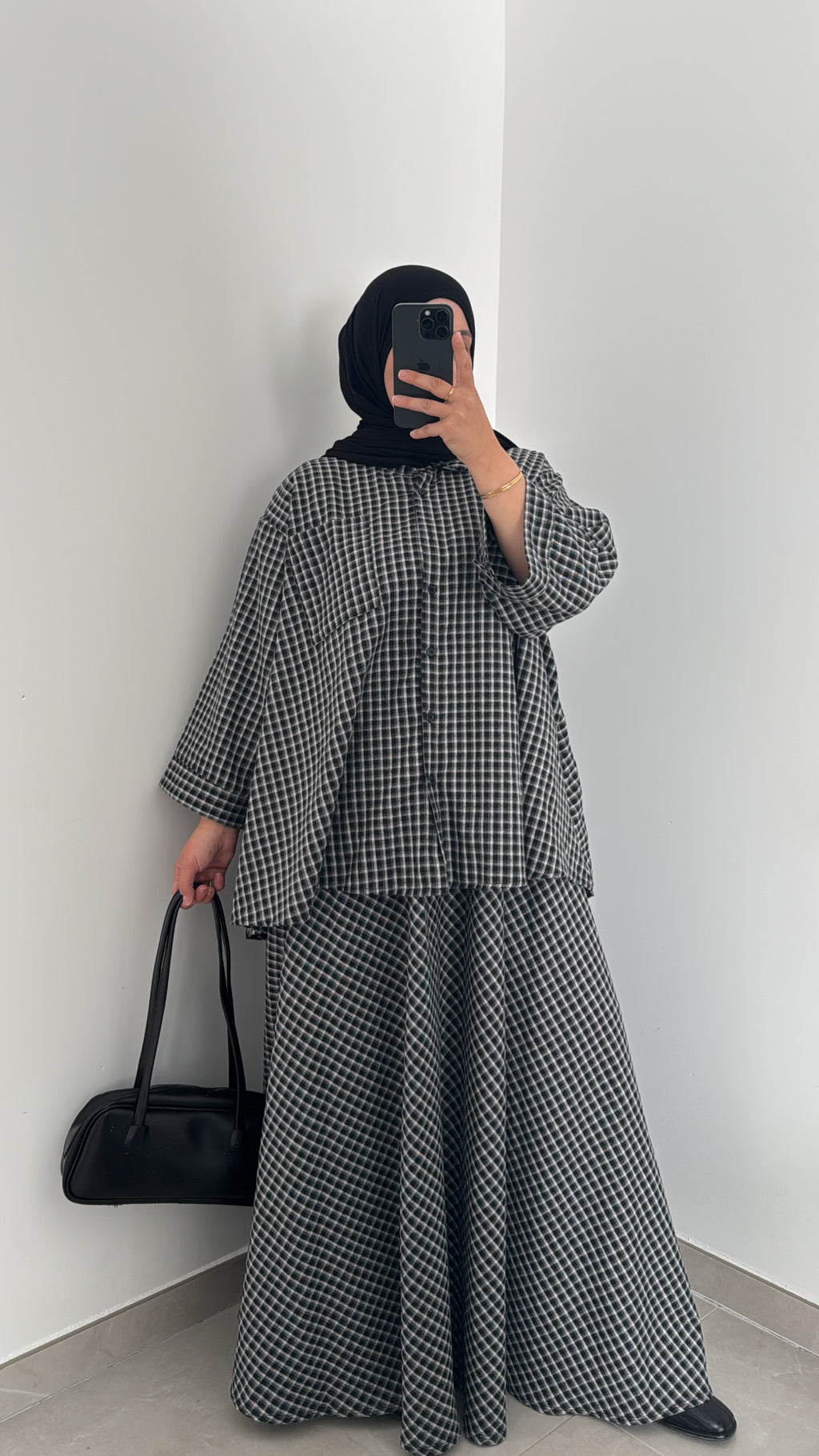 Jupe VICHY - GRIS/NOIR