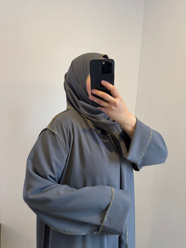 Robe de prière avec voile intégré - GRIS ANTHRACITE