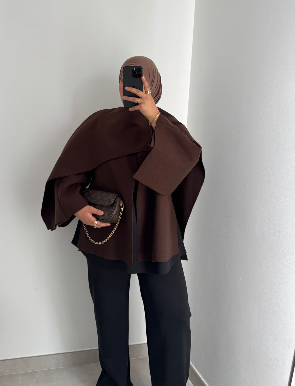 Veste cape - MARRON