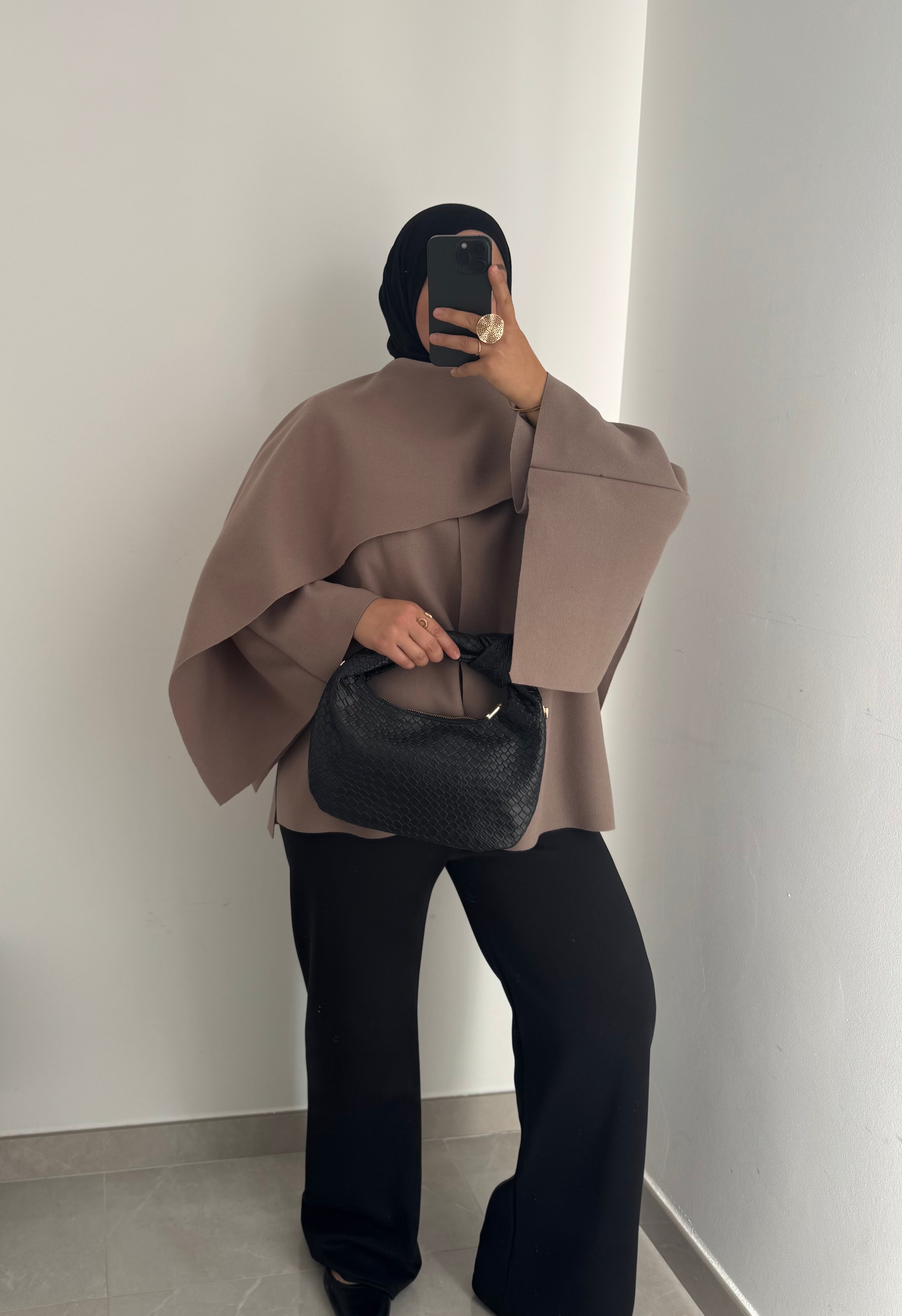 Veste cape - TAUPE