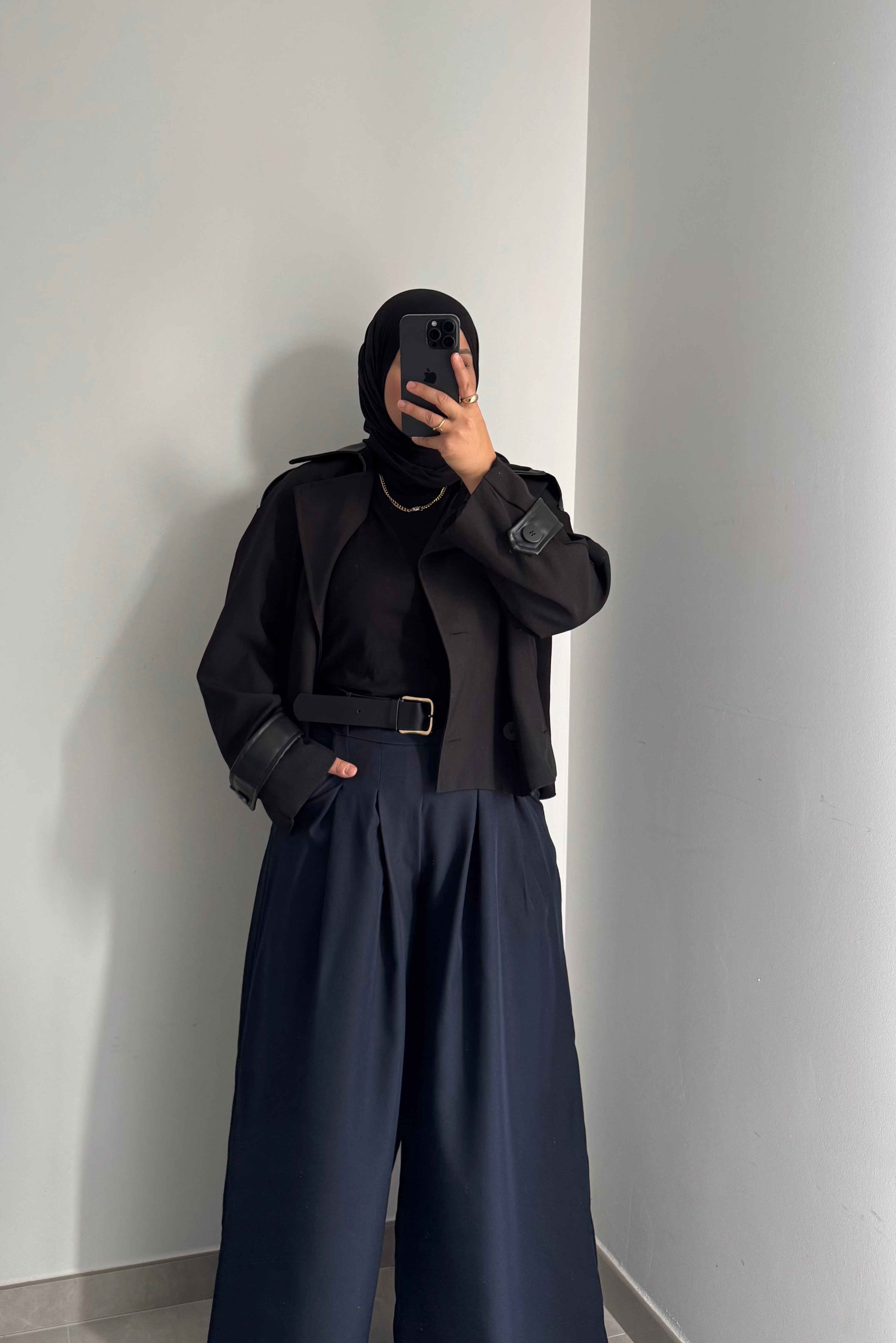 Pantalon - Palazzo avec ceinture - BLEU