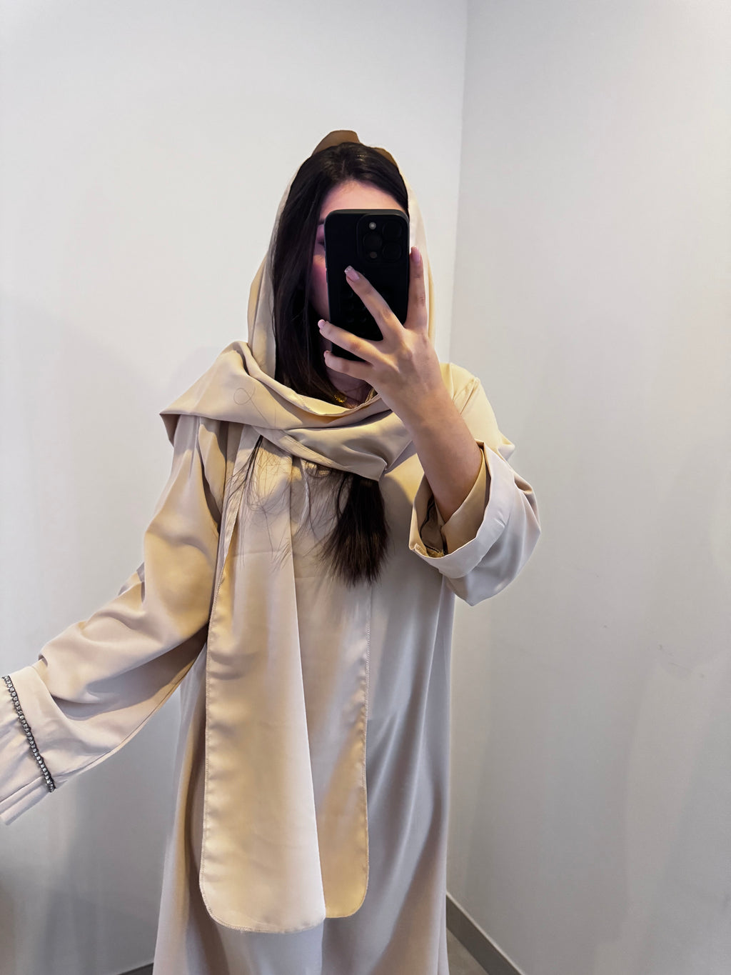 Robe de prière avec foulard intégré - BEIGE
