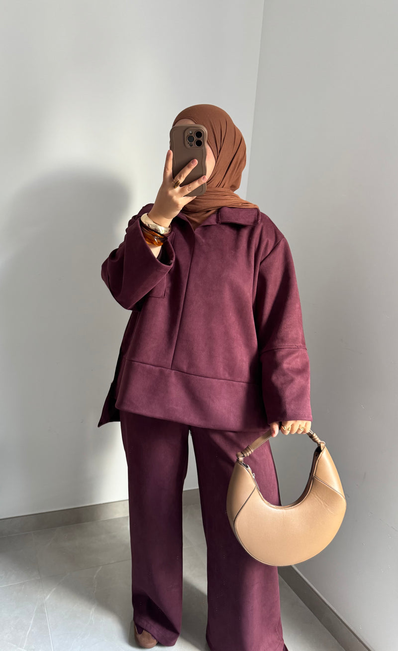 Ensemble SUEDA pantalon - BORDEAUX