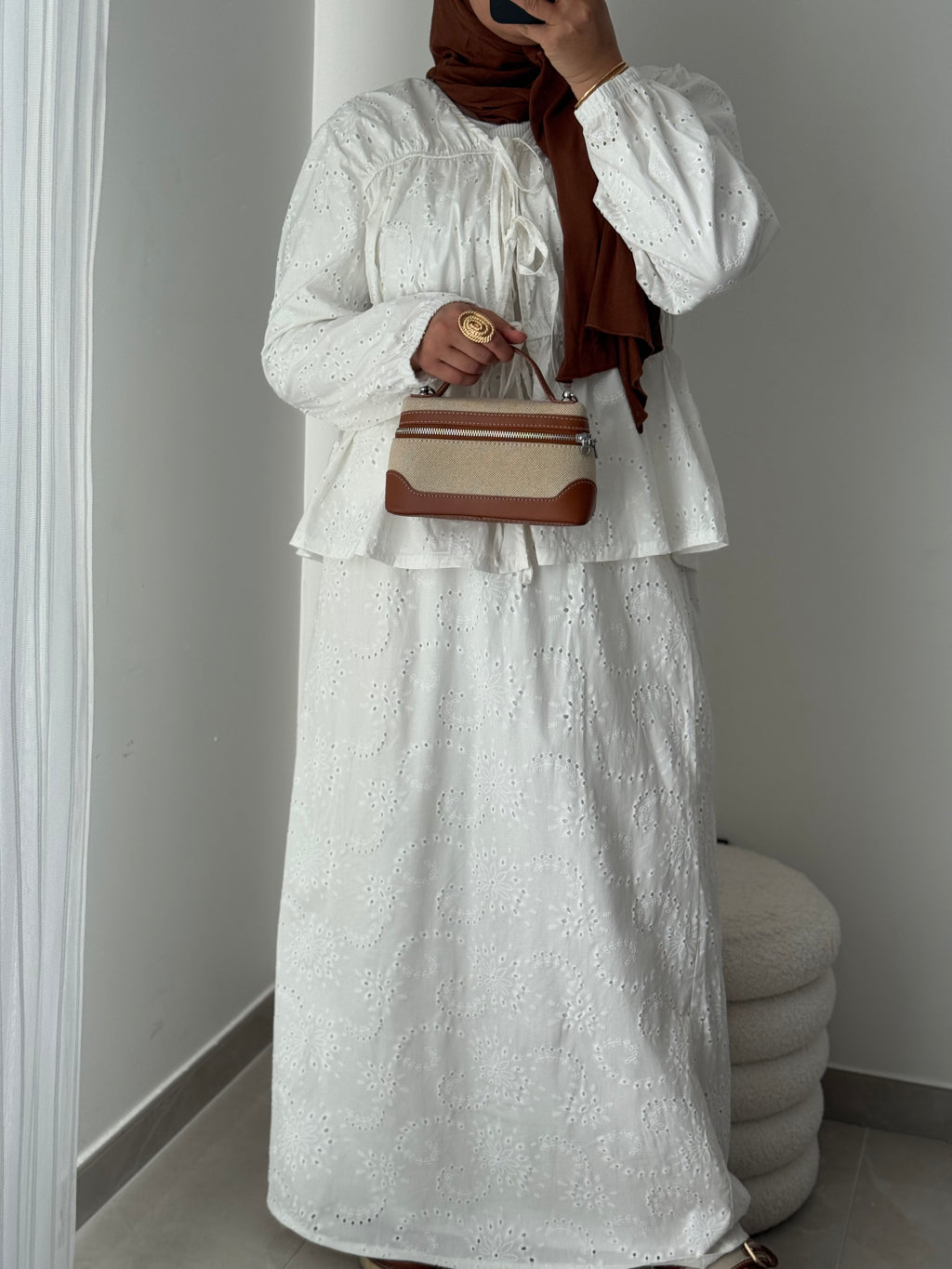 Ensemble broderie anglaise – BLANC