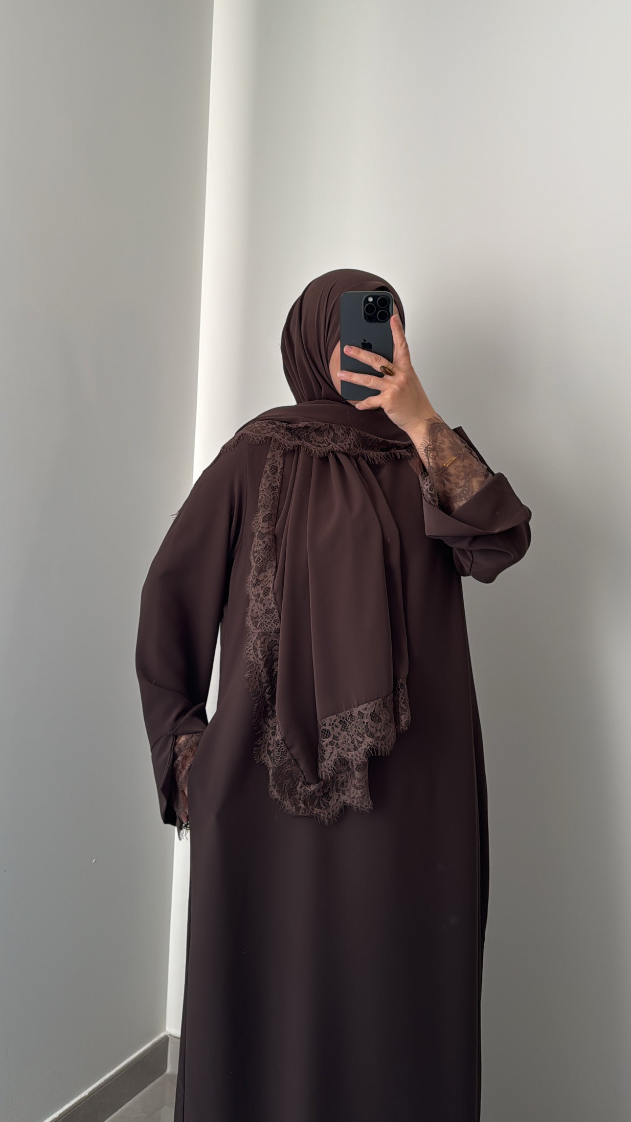 Abaya + voile assorti - MARRON