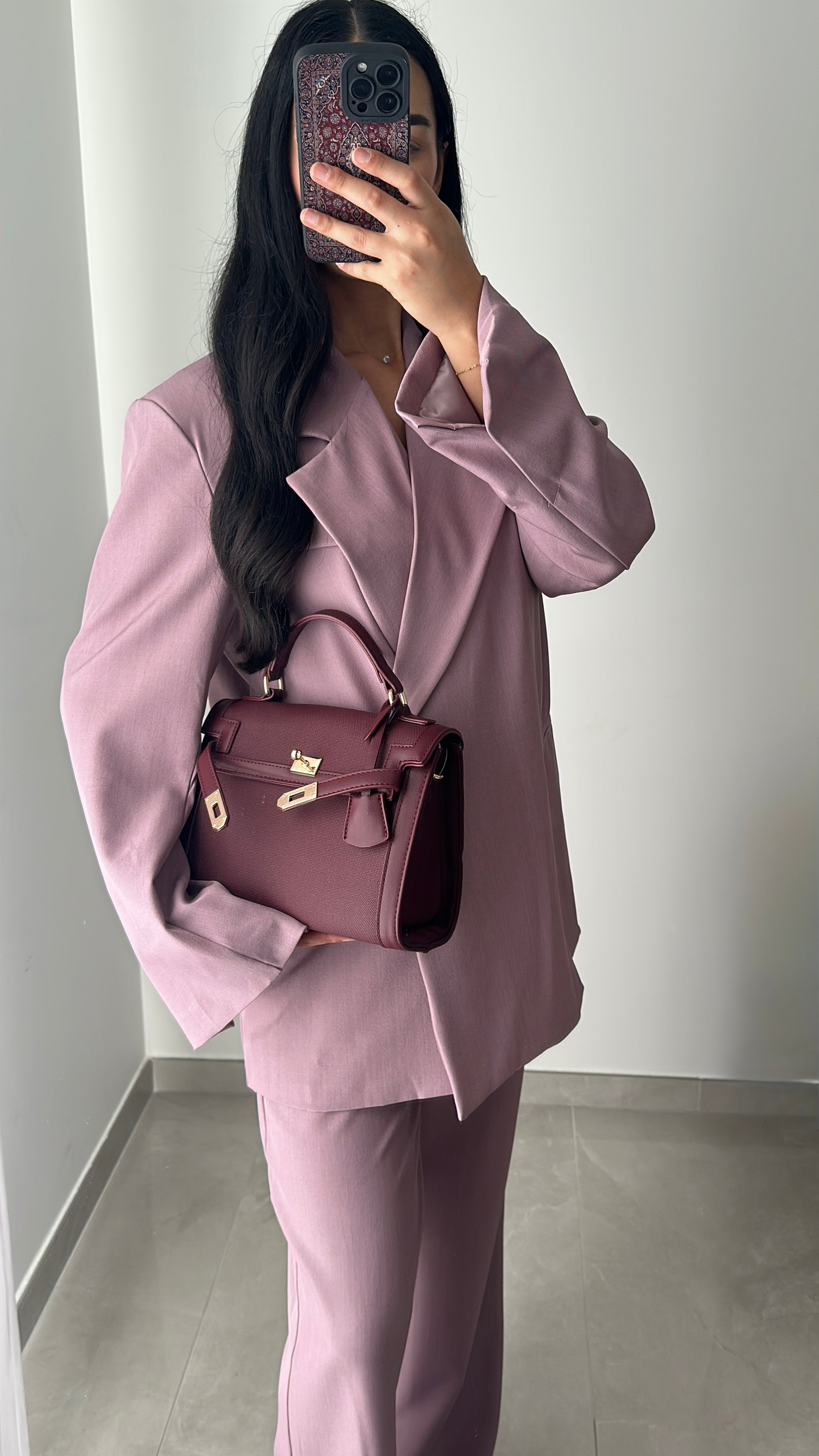 ENSEMBLE TAILLEUR  AMALYA- ROSE MAUVE