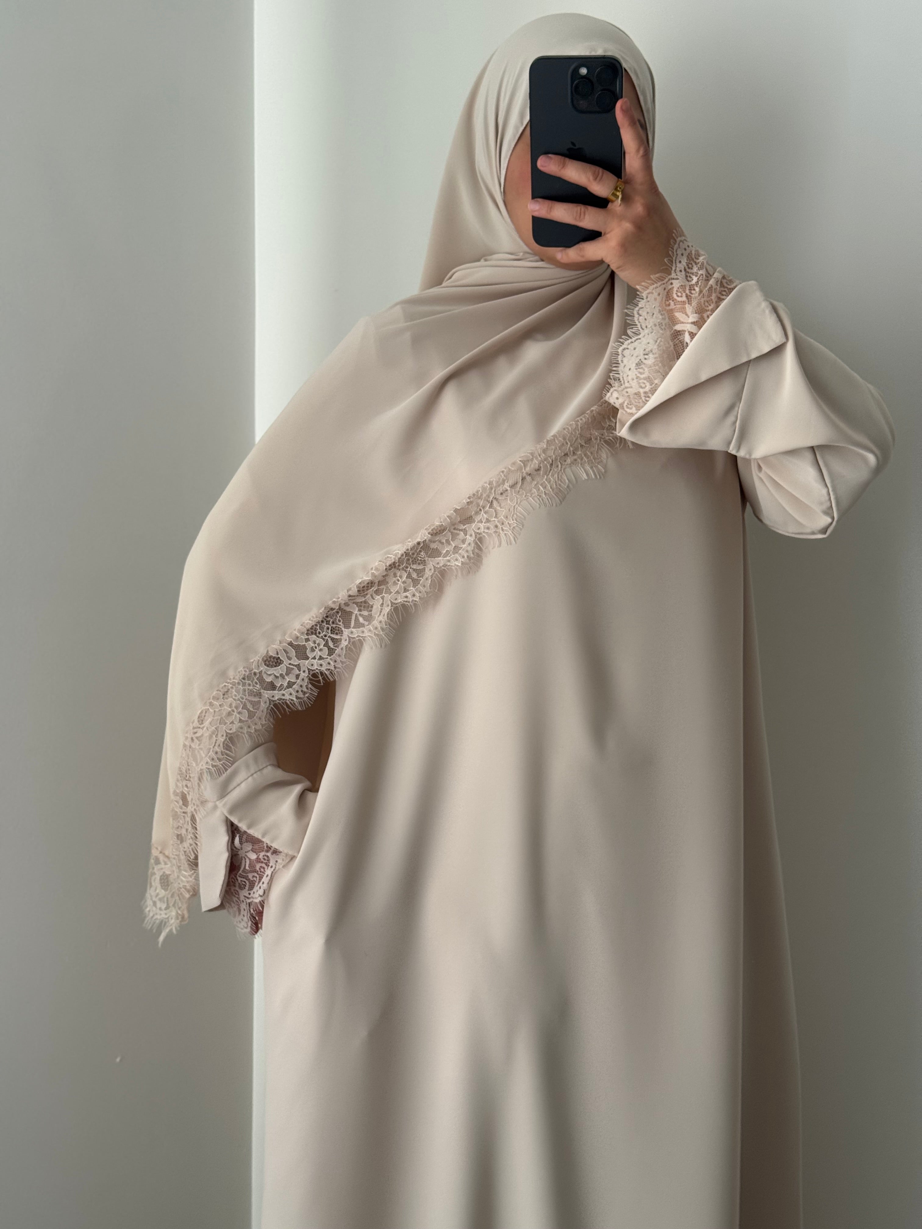 Abaya + voile assorti - BEIGE