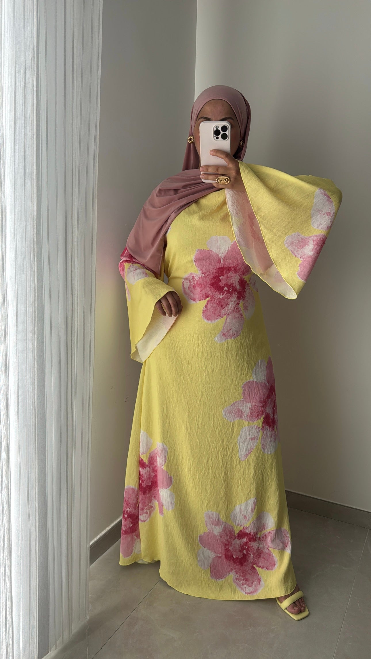 Robe LILIA FLEURS - JAUNE