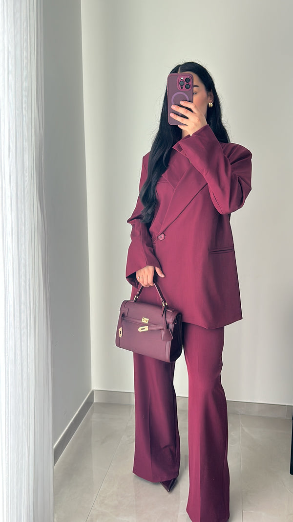 ENSEMBLE TAILLEUR  AMALYA- BORDEAUX