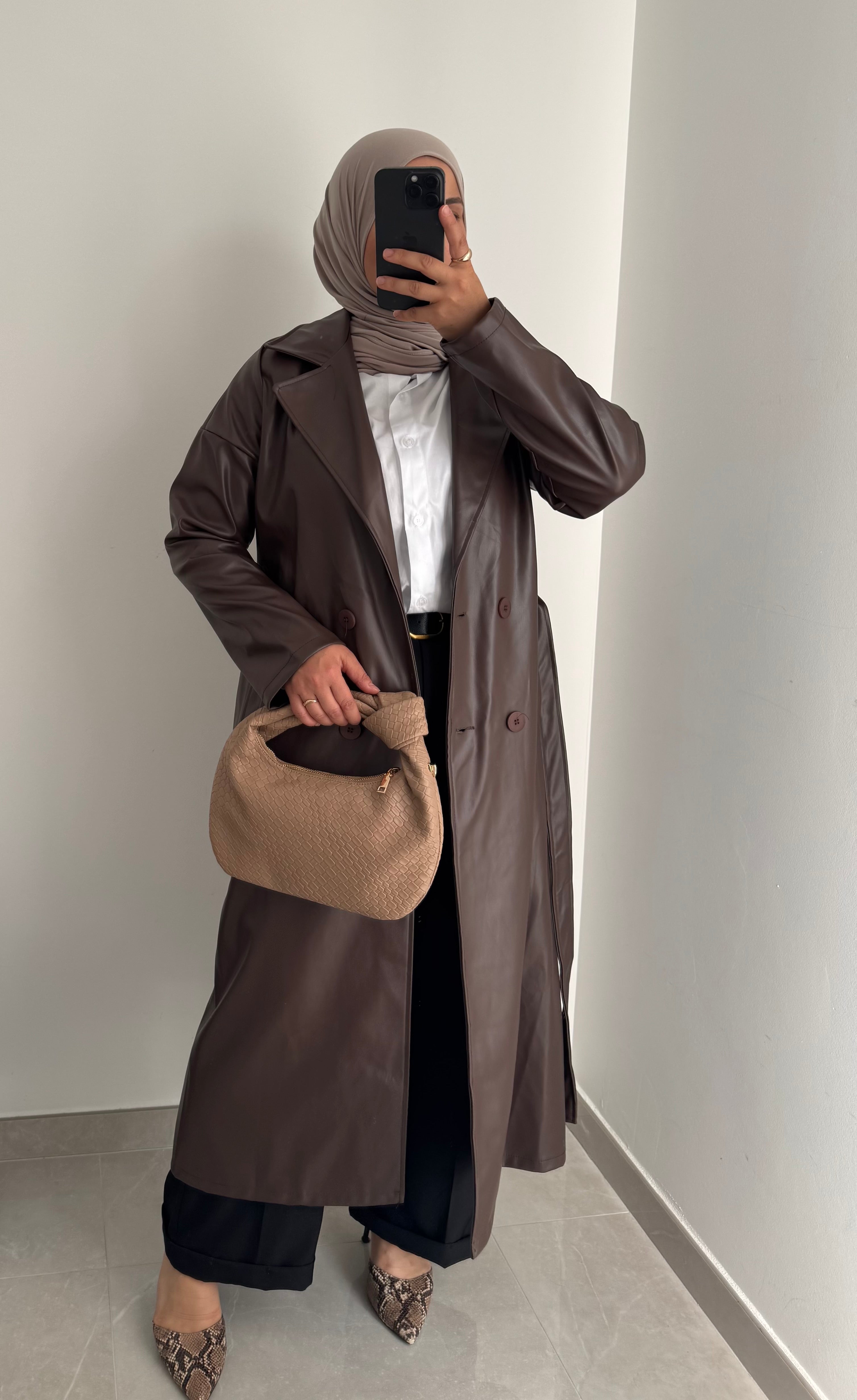 Trench similicuir - MARRON