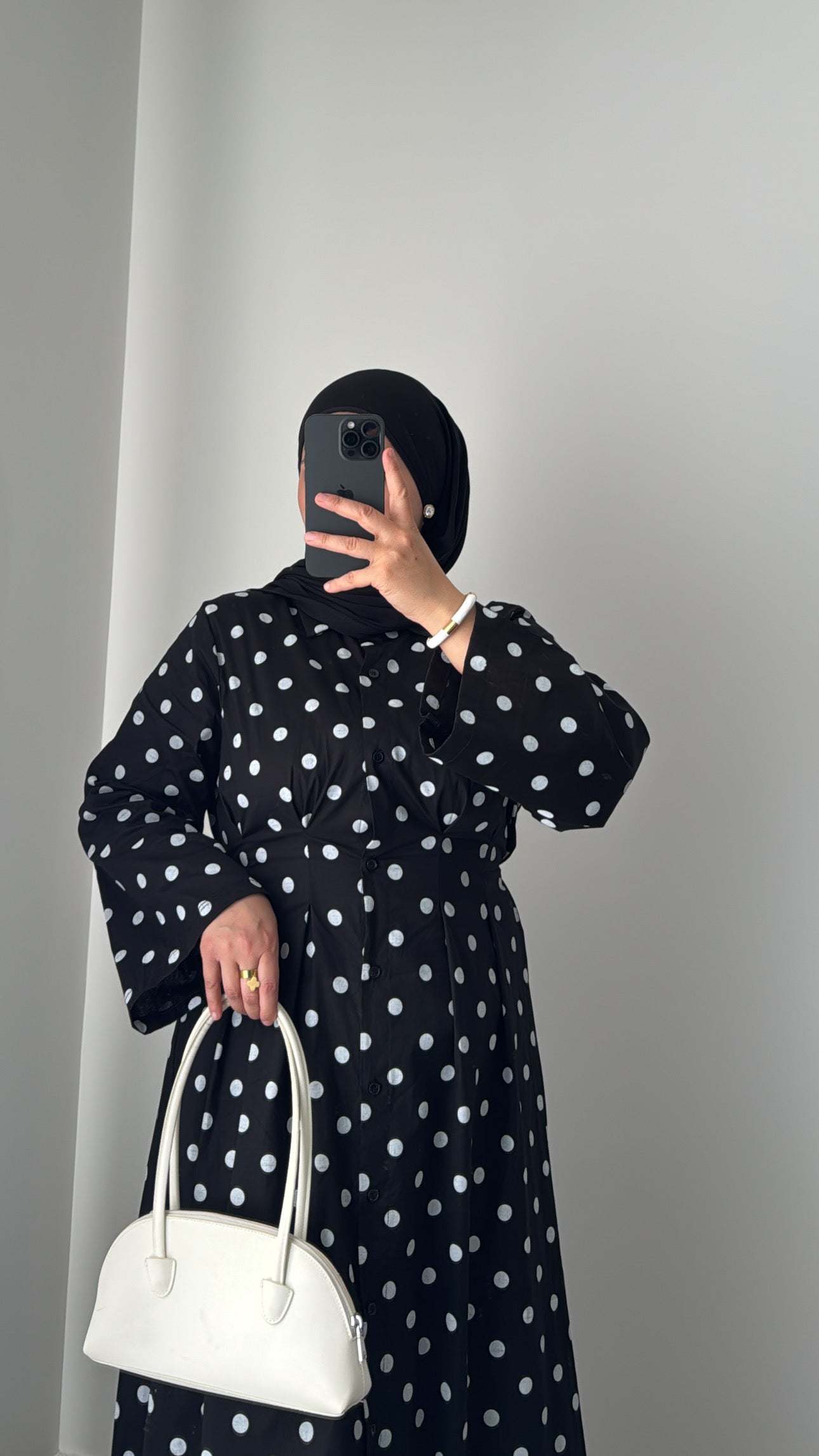 Robe à pois - NOIR