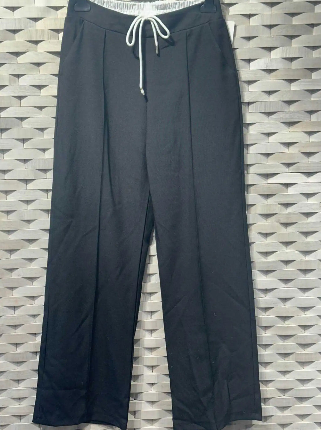 Pantalon fluide avec taille élastique - NOIR