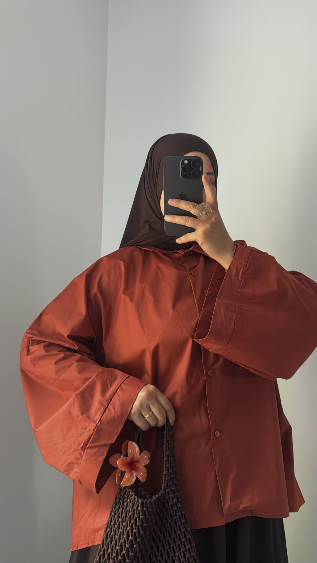 Chemise oversize - BRIQUE