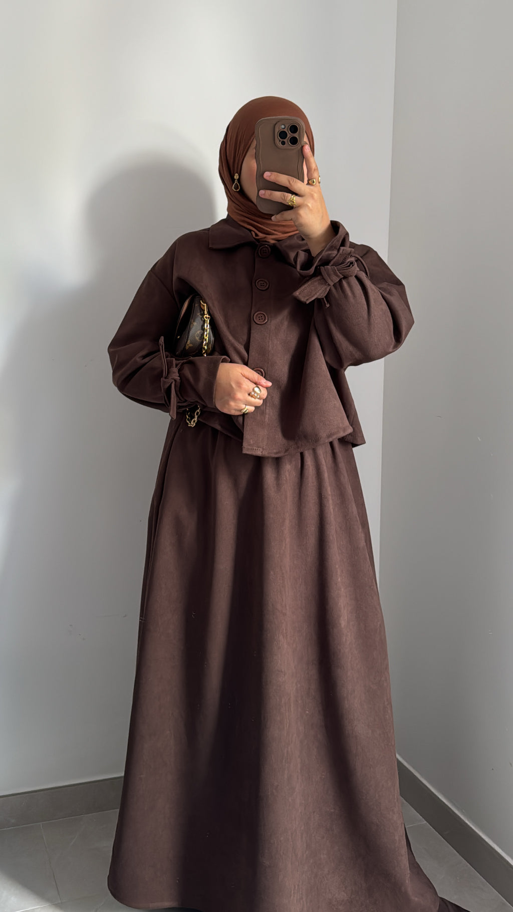 Ensemble SUEDA JUPE -MARRON