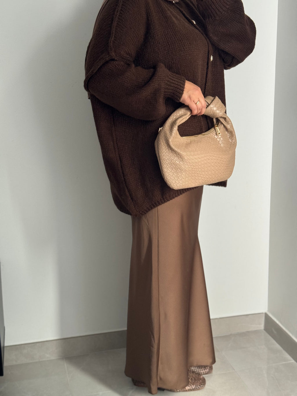 Jupe satinée - CAMEL