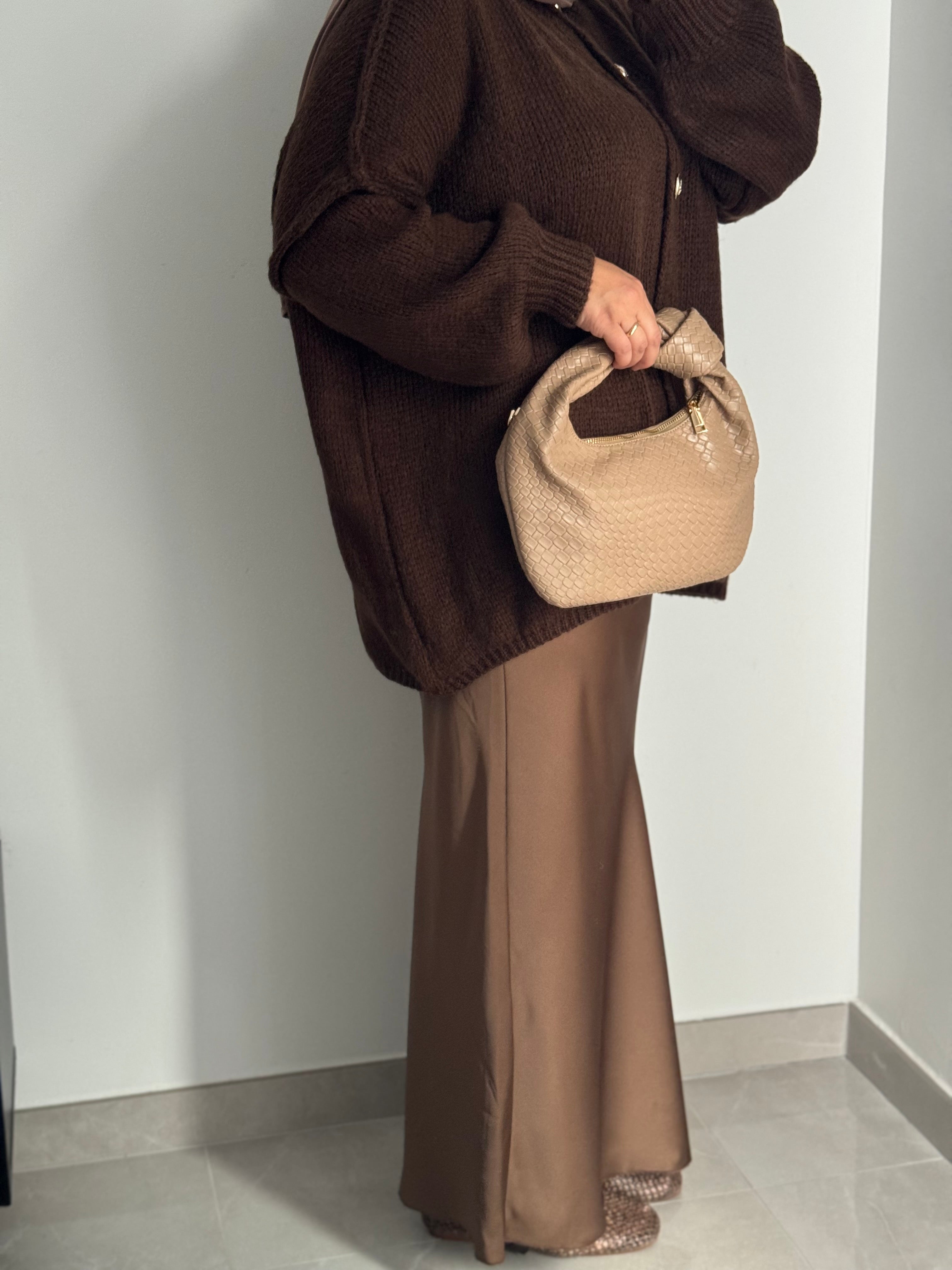 Jupe satinée - CAMEL