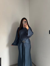 Robe satinée - BLEU