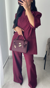 TAILLEUR SANAE MANCHE COURTE - BORDEAUX