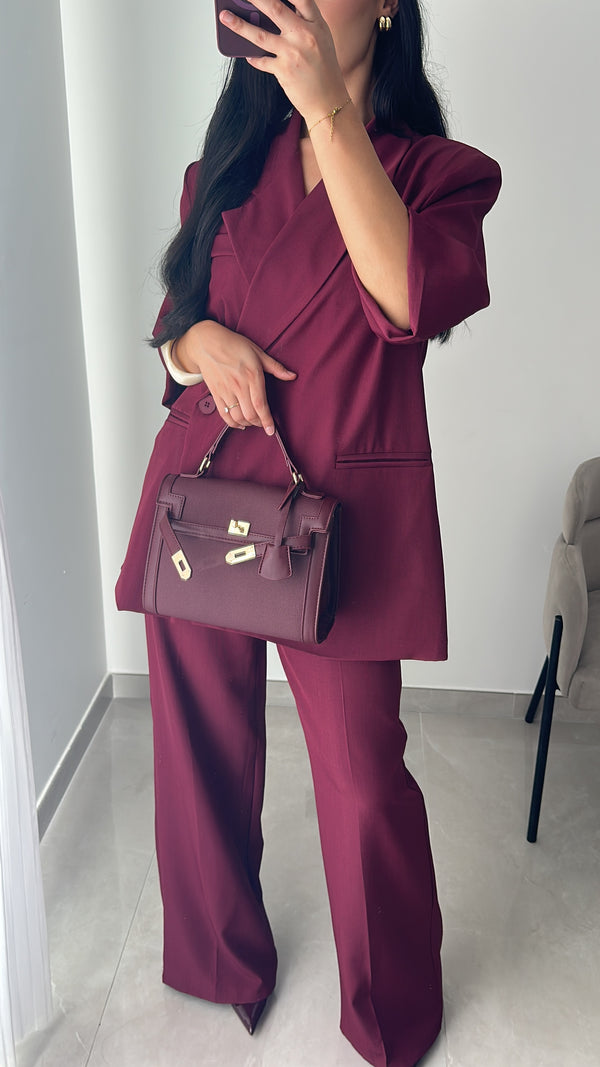 TAILLEUR SANAE MANCHE COURTE - BORDEAUX