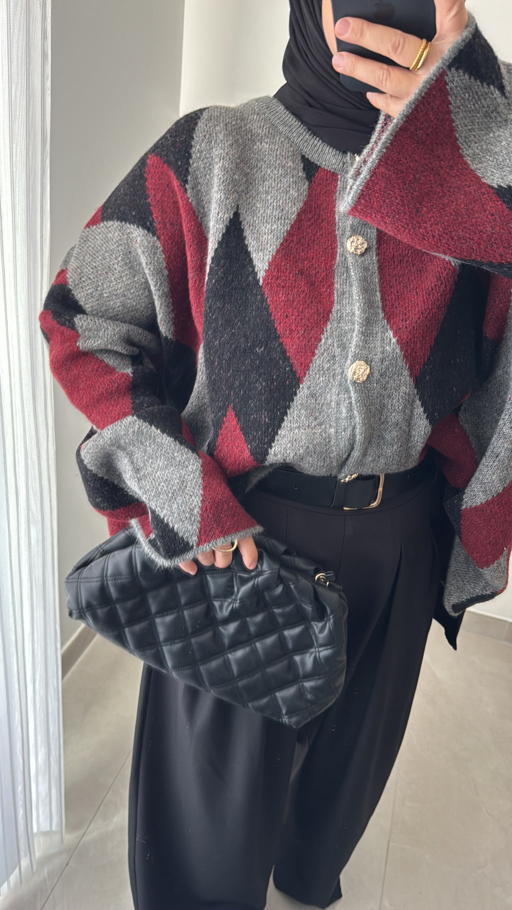 Gilet à motif losange