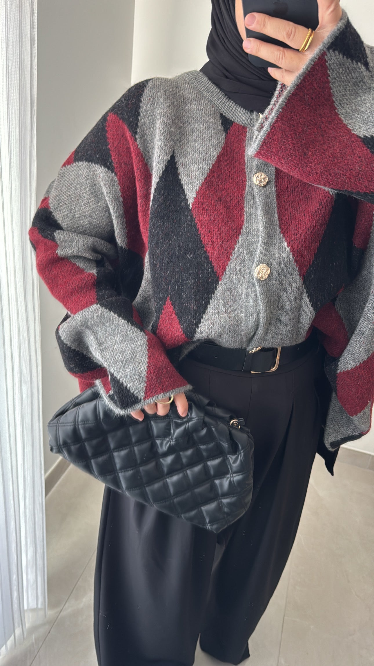 Gilet à motif losange