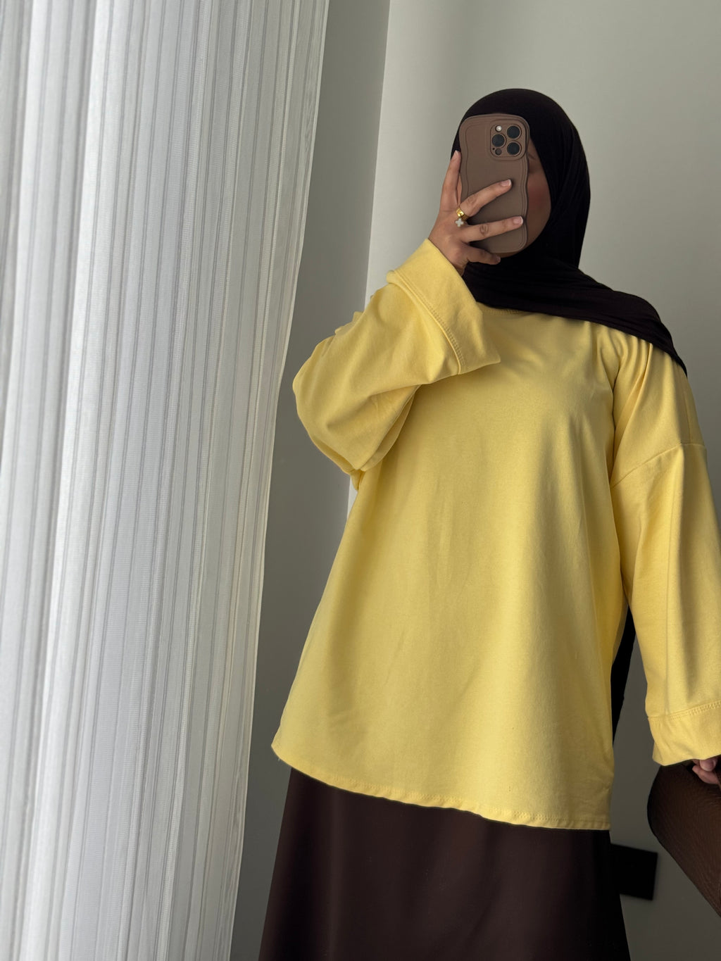 T-SHIRT MANCHES LONGUE - JAUNE