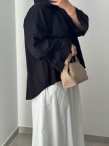 Chemise oversize asymétrique - NOIR